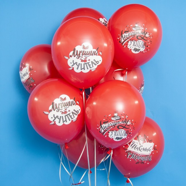 Вв (12''/30 см) Любимому Учителю, Красный (230), пастель, 2 ст, 25 шт.