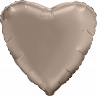 Ag (30"/76 см) Сердце, Кремовый, Сатин, 1 шт. в упак.