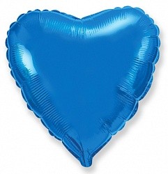 Fm (9''/22см) /СЕРДЦЕ Металлик Blue, 5 шт.