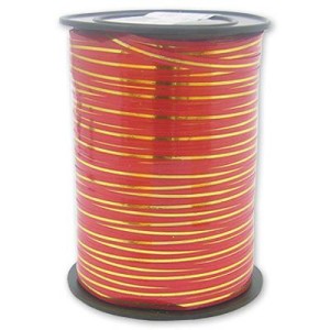 Лента с зол полосой 5ммХ230м красная