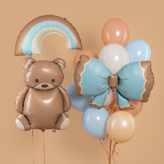 Fa (37''/94 см) Фигура, Бант, Голубой, Сатин, 1 шт.