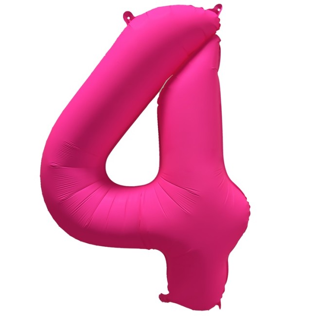 Вз (40''/102 см) Цифра 4, Неон Pink, 1 шт. в уп.