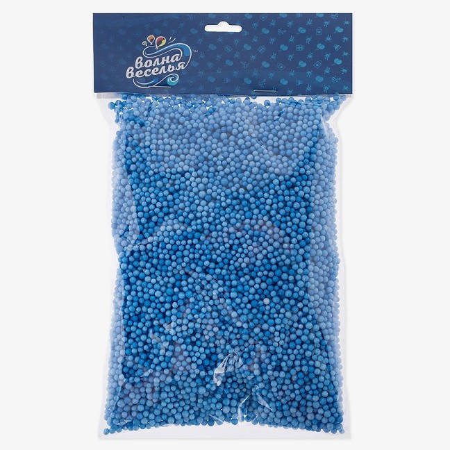 Шарики пенопласт, Голубой, 2-4 мм, 500 мл.