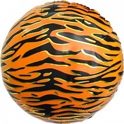 Fa (18"/46 см) Круг, Анималистика, Пятнистый окрас, Тигр, 1 шт.
