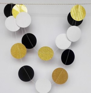 Гирлянда "Круги Микс" Золотой, Черный, Белый, 2 м Гирлянда "Круги Микс" Золотой, Черный, Белый, 2 м
