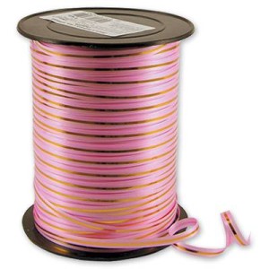 Лента с зол полосой 5ммХ230м розов светлая