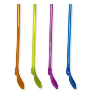 Трубочка д/коктейля с ложкой 4шт/G