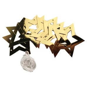 Гирлянда "Звезды с вырубкой" Золотая 2,2 м
