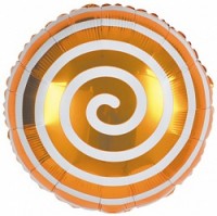 Fa (18''/45см) /Круг, Леденец Спираль, Оранжевый, 1 шт.