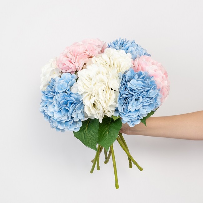 Гортензия, искусственная, Кремовый, 52 см, 1 шт. в упак.