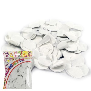 AC Конфетти бумажное Круги белые, 3 см, 100 гр.