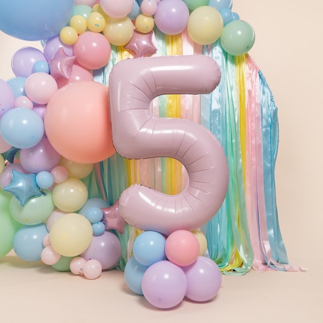 Ag (40''/102 см) Цифра, 5 Slim, Зефирный, 1 шт. в уп.