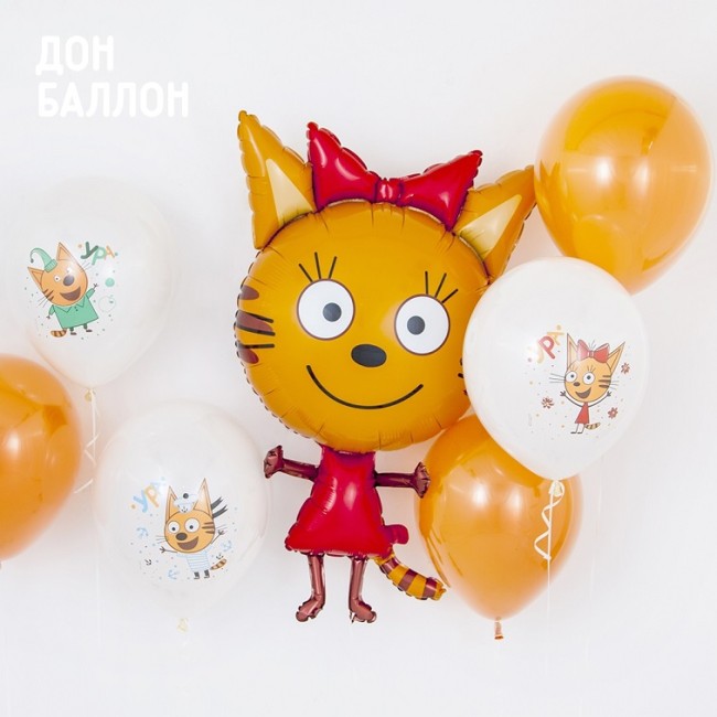 Вв (12''/30 см) Три Кота, Белый (200), пастель, 1 ст, 25 шт.