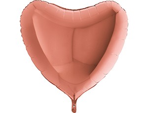 Gr (36''/91 см) /СЕРДЦЕ Металлик Rose Gold, 1 шт.