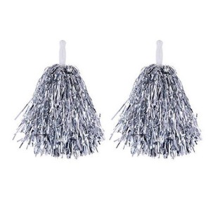 Помпоны Серебряные, 37*30 см, 2 шт.