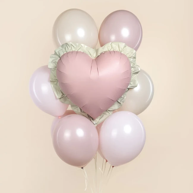 Fa (29''/74 см) Сердце, Гламур, Розовый, Сатин, 1 шт.