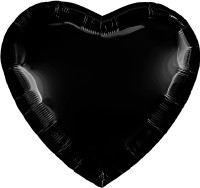 Ag (9"/23 см) Мини-сердце с клапаном, Черный блеск, 5 шт.