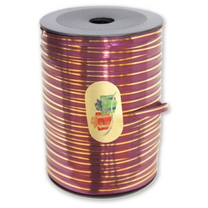 Лента с зол полосой 5ммХ250м бургунди/Ит