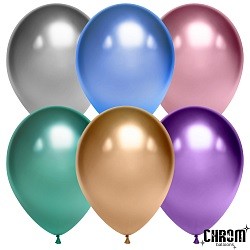 ДБ (12''/30 см) Ассорти, 6 цветов, хром, 50 шт.