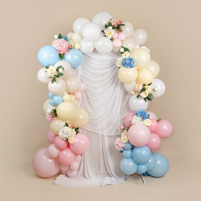 Пион, искусственный, Бело-розовый, 60 см, 1 шт. в упак.