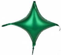 Fa (18"/46 см) 4-х конечная Звезда, С хвостиками, Зеленый, 5 шт.