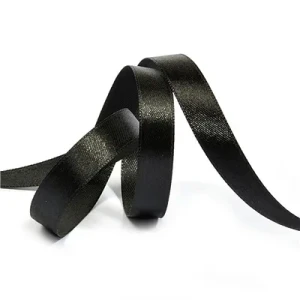 Лента атласная черная 12ммх27,4м, 1 шт.