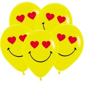 Sp (12''/30 см) /Смайл влюбленный, Желтый Пастель, 5 ст. 25 шт.