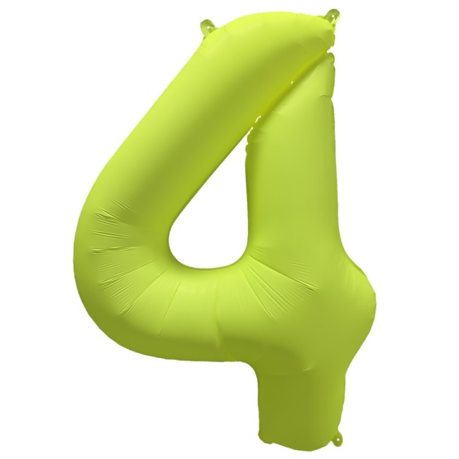 Вз (40''/102 см) Цифра 4, Неон Yellow, 1 шт. в уп.