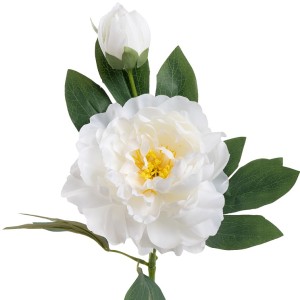 Пион, искусственный, Белый, 60 см, 1 шт. в упак.