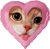 Fa (18''/46 см) Сердце, Котик, 1 шт. в уп.