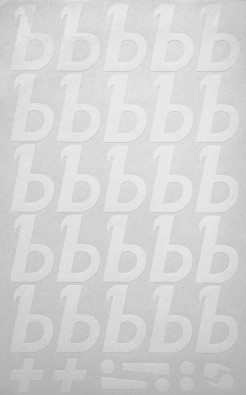 Наклейки буквы 5 см "Ь" белые, 1 лист