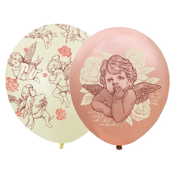 M (12''/30 см) Набор шаров ассорти рис. Ангелы, 25 шт.