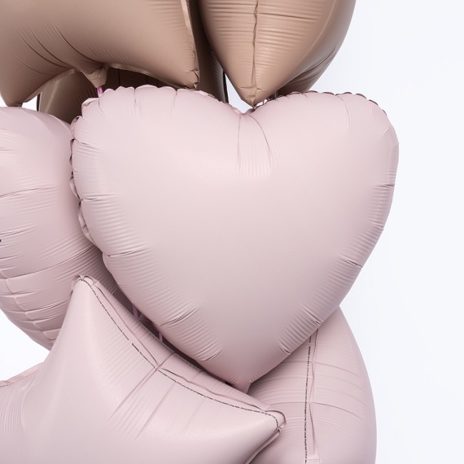 Fm (18''/46 см) Сердце, Пыльная роза, Сатин, 1 шт.