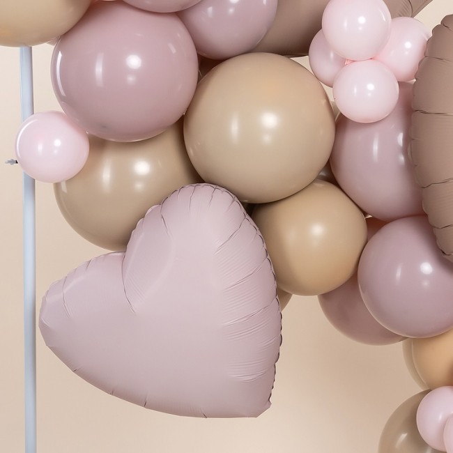 Fm (18''/46 см) Сердце, Пыльная роза, Сатин, 1 шт.