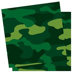 F 33 см X 33 см Салфетки Милитари, 12 шт.