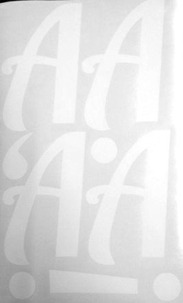 Наклейки буквы 13 см "А" белые 1 лист