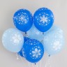 ВВ (12''/30 см) Снежинки, Голубой (454)/Синий (250), пастель, 5 ст, 25 шт.