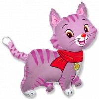 Fm (37''/94 см) /Кошечка с шарфом розовая, 1 шт.