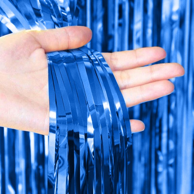 Занавес Дождик Синий, Металлик, 100*200 см, 1 шт.