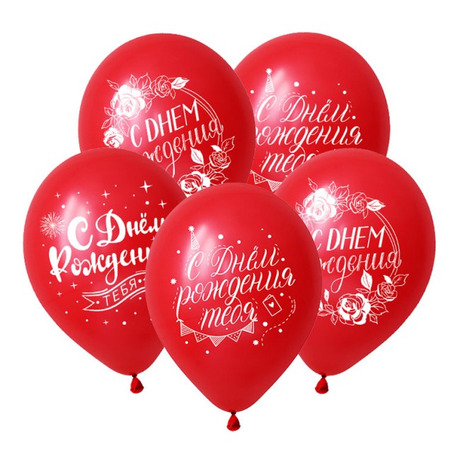 Dec (12''/30 см) СДР на красном шаре, Красный Пастель, 50 шт.