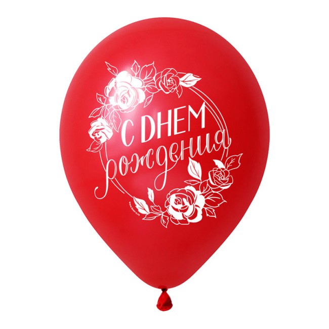 Dec (12''/30 см) СДР на красном шаре, Красный Пастель, 50 шт.