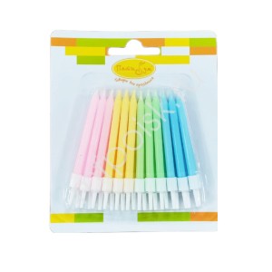 MС Свечи-мини Macaroons 6 см с держателями, 24 шт.