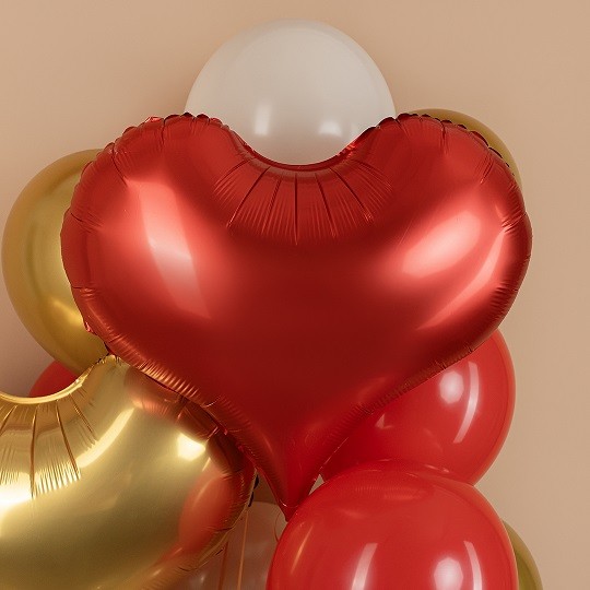 Fa (24''/61 см) Сердце, Люкс, Золото, Металлик, 1 шт.