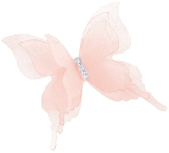 Декоративные бабочки Воздушные, трехслойные, из шифона, Персиковый, 4,5*5 см, 10 шт.