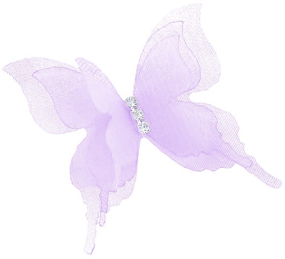 Декоративные бабочки Воздушные, трехслойные, из шифона, Сиреневый, 4,5*5 см, 10 шт.