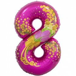 Fa (34''/86 см) Цифра, 8 Марта, Фуше, в упаковке 1 шт.
