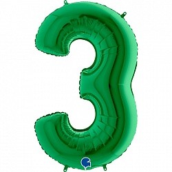 Gr (40''/102 см) Цифра, 3, Зеленый, 1 шт.