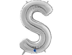 Gr БУКВА "S" (26"/66 см) Silver (1 шт.)