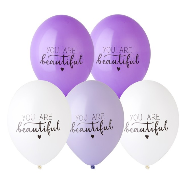 Bb (14"/35 см) /Шар с рисунком, You Are Beautiful, 50 шт.