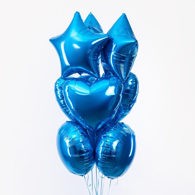 Fm (18''/45 см) /СЕРДЦЕ Металлик Blue, 1 шт.